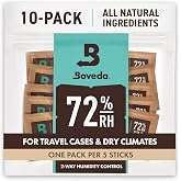 Boveda 72% Humidity Control, Size 8 for Travel or Dry Environment, 10-Pack | Two-way humidity packs for dry-climate travel boxes and pocket containers, up to 5 items each