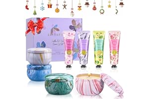 Scented Candles Gift Set for Women, Unique Candles & Hand Cream Lotion Set, Gifts for Mom, Teacher Appreciation Gifts, Birthd