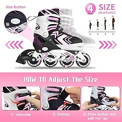 Adjustable Inline Skates for Girls, Girls Roller
