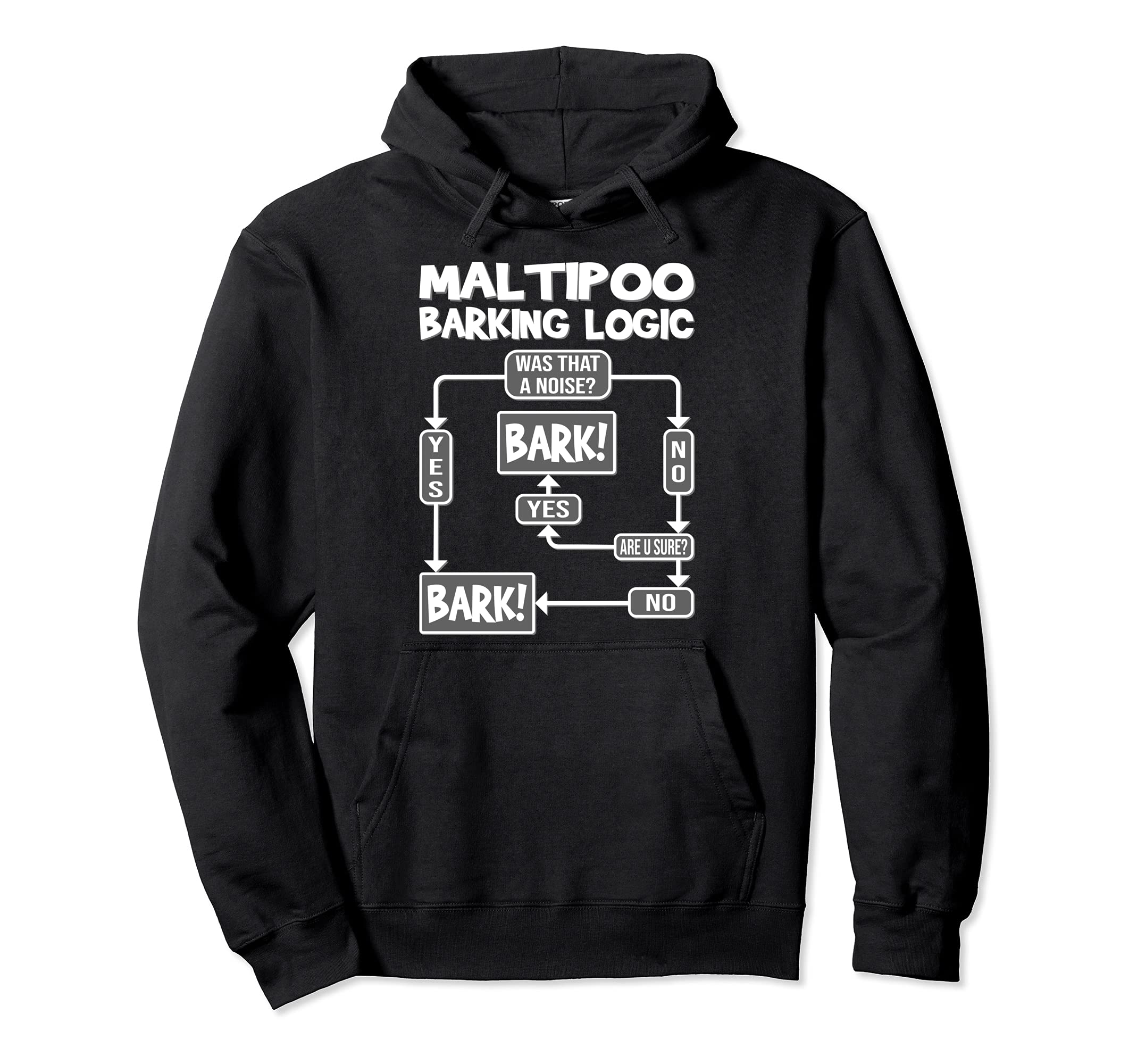 Dog Barking Logic, funny dog gift idea, Funny Maltipoo Pullover Hoodie