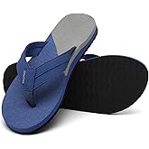 ChayChax Mens Flip Flops Arch Support Comfort Beach Thong Sandals with Ultra Cushion Footbed
