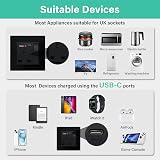 BSEED Single Switched Socket with USB C USB A UK 1 Gang 13A Black view 3