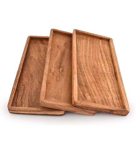 Amazon.com: NIRMAN Acacia Wood Rectangular Wooden Platters for