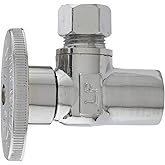 Keeney PP60PCLF 1/2" Compression Sweat by 3/8" OD Lead Free Plumb Pak Quarter Turn Angle Valve, 1/2" x 3/8", Chrome