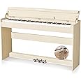 SHEIRIN Digital Piano 88 Key Weighted Stand Cover Hammer Action Upright Acoustic Electric Keyboard Pedal Full Size Home Musical Beginners Adults Instrument Self Playing MIDI SR-CH80（beige）