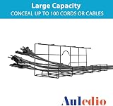 Fuleadture Desk Cable Management Tray 2 Pack Black Metal Wire Cord Basket 17'' view 3