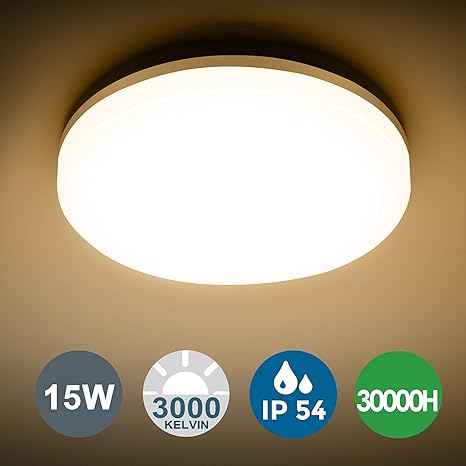 Led Deckenleuchte Bad Sunzos 15w Ip54 Wasserfest 1350lm Badlampe 3000k Warmweiss Led Deckenlampe Lampen Ideal Fur Badezimmer Schlafzimmer Flur Kuche Und Balkon O22cm Amazon De Beleuchtung