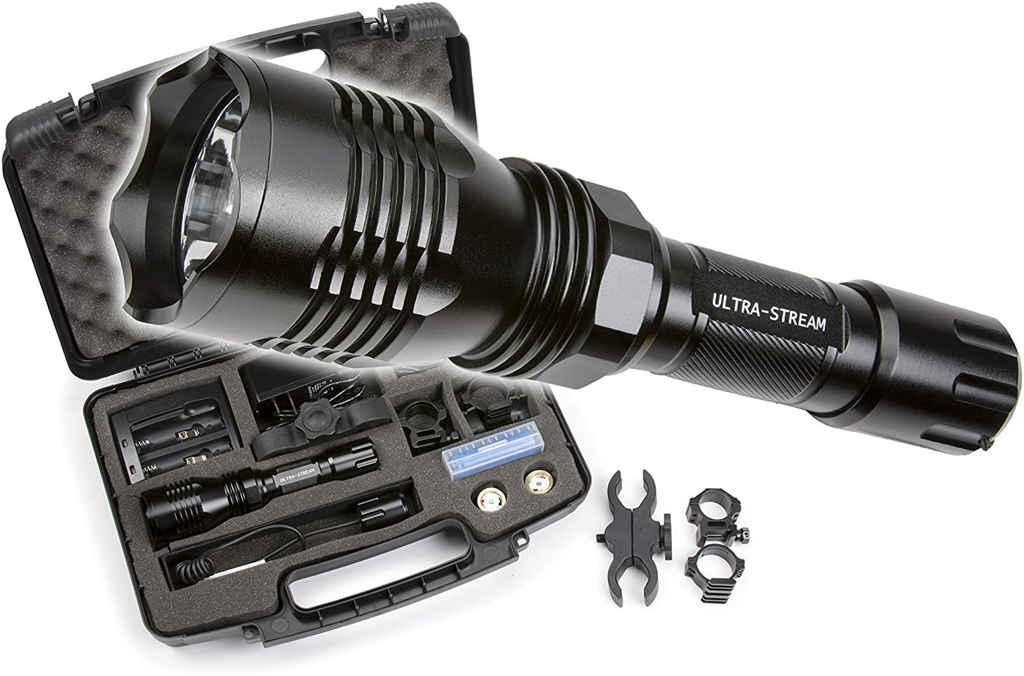 Ultra Stream Led Green Bow Mounted Stabilizer Flashlight with Universal Gun Mount Option