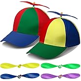 2 Pack Adult Baseball Cap - Brightly Rainbow Color Top Hat with 4 Replaceable Bamboo Dragonflies