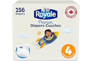 Royale Premium Diapers, Size 4 (22-37 lb), 156 Count, Disposable Baby Diapers (Packaging may vary)