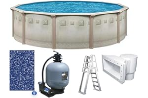 PGONA Brazil 15' x 52" Round Above Ground Swimming Pool Premium Package
