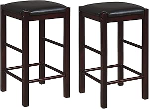 Linon Betsy Espresso Backless 25" Counter Stools Set of Two, Espresso Stools