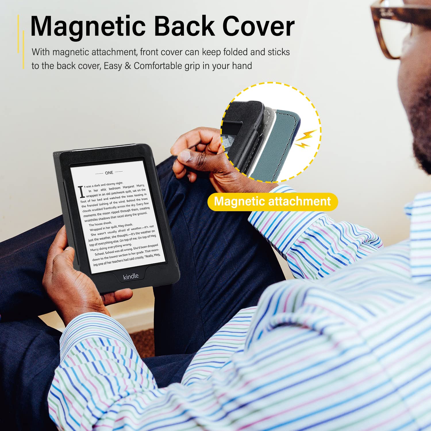 SCSVPN Case for 7''/6.8'' All-New Kindle Paperwhite(12th/11th Generation-2024/2021) and Kindle Colorsoft Signature Edition, Premium PU Protective Cover with Stand-Hand Strap-Auto Wake/Sleep-Card Slot