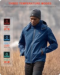 DEWBU Soft Shell Heated Jacket for Men with 12V