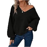Verdusa Women's Oversized Sweaters Cozy Knit Tops Casual Pullovers Fall Outfits