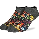 Good Luck Sock Men's Mushrooms Ankle Socks, Adult