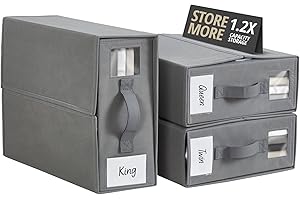 DECOMOMO Bed Sheet Organizer, King & Queen Sheet Organizer for Closet, Linen Closet Organizers and Storage with Window (Pack 