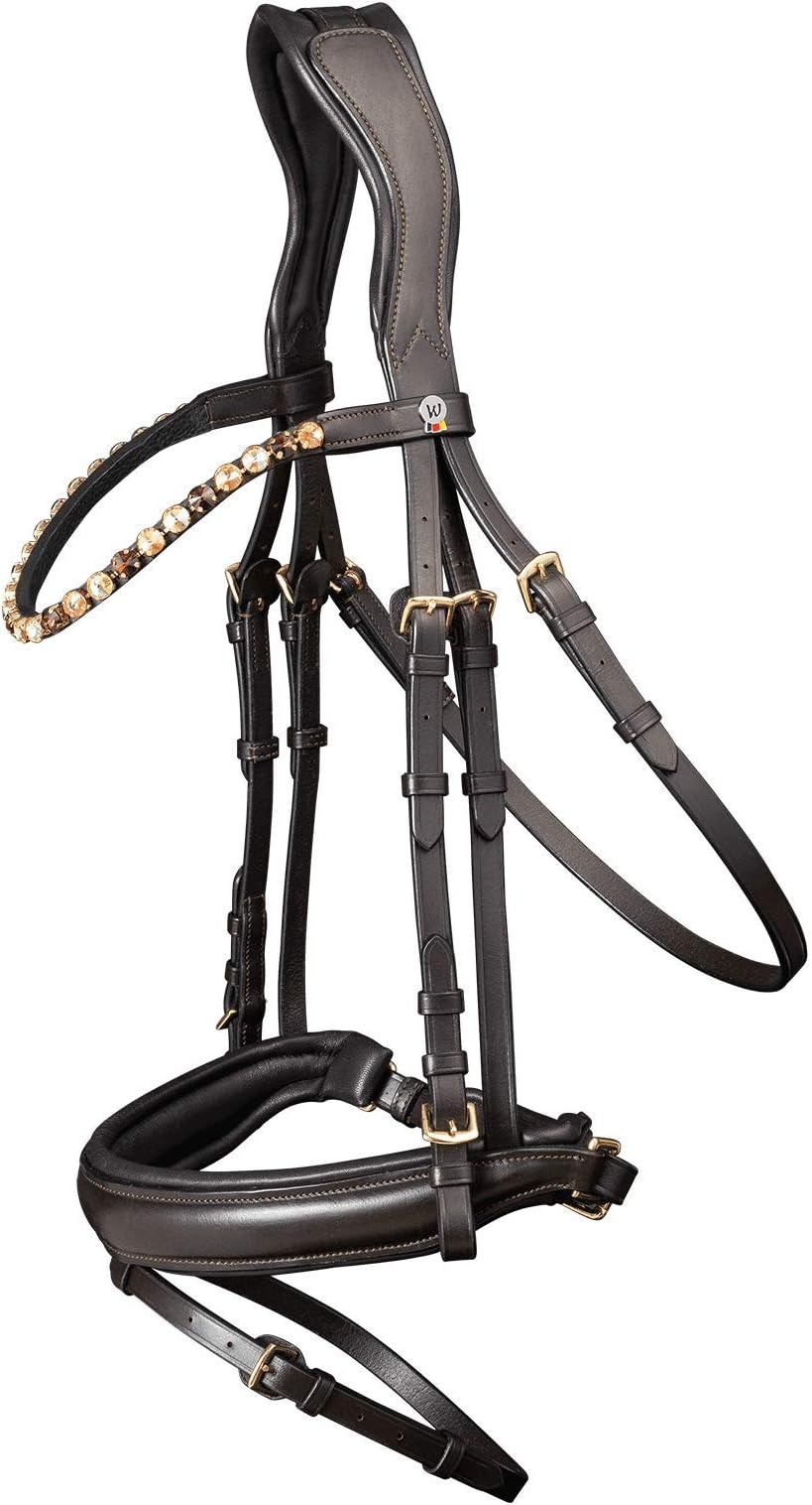 Equipride WALDHAUSEN LEATHER BRIDLE GOLDHEART PADDED COMFORT BROWN WITH GOLD (Cob)