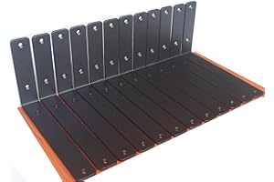 MHMYDZ 4 Pack - L 10" x H 6" x W1.5, 5mm Thick Black L Shelf Bracket, Iron Shelf Brackets, Metal Shelf Bracket, Industrial Shelf Bracket, Floating Shelf Bracket, Shelf Supports with Screws