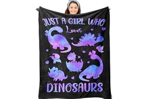 Jepufo Dinosaur Blanket, Dinosaur Gifts for Girls Kids, Just a Girl Who Loves Dinosaurs Blankets, Dino Stuff for Women, Best Gift Ideas for Dinosaurs-Lover Blanket 40"X50"