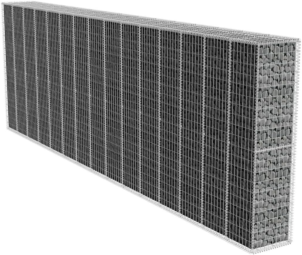 Decorative Fences Gabion Wall with Cover 19.7'x1.7'x6.6'