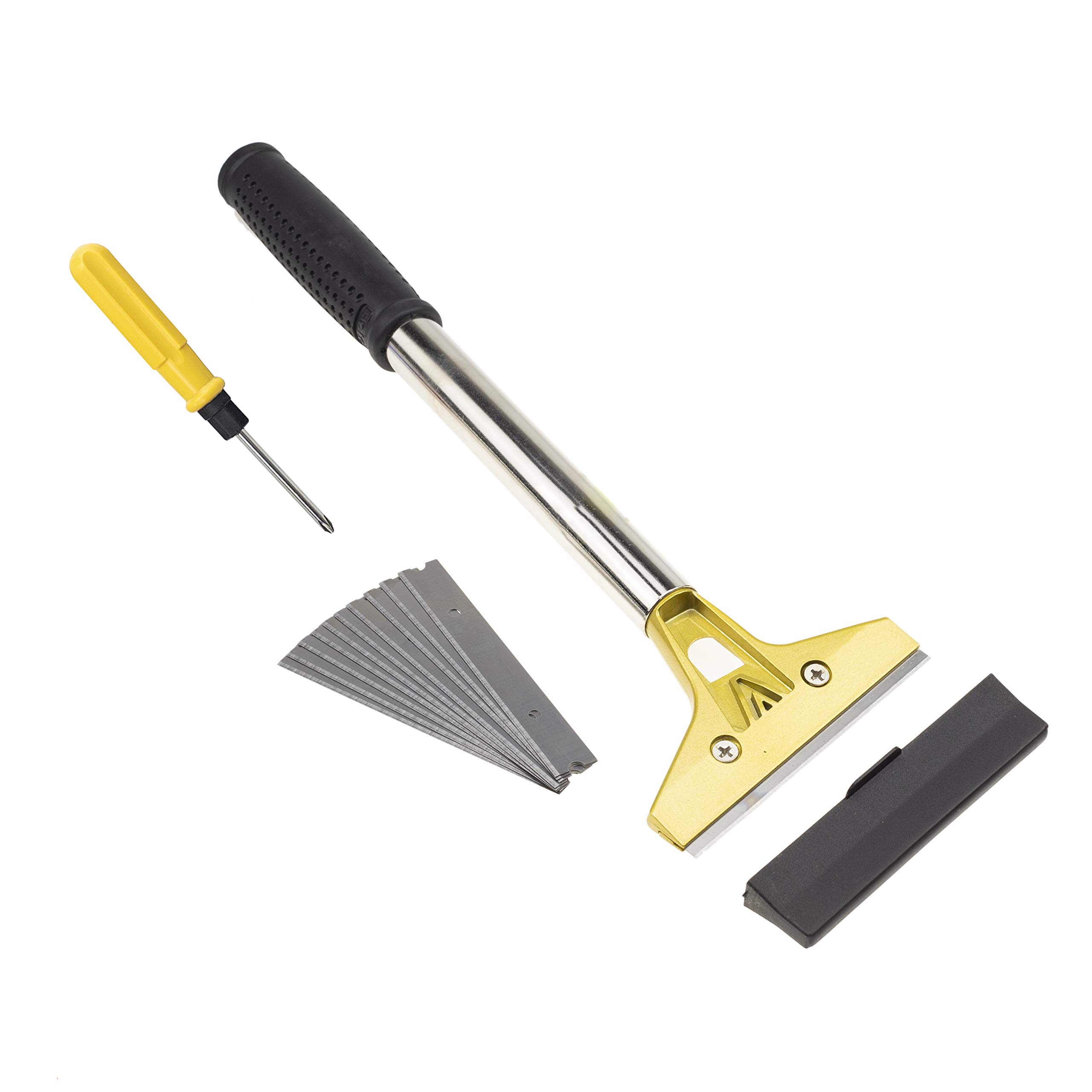 LDS Industry Razor Blade Sticker Paint Gum Scraper Remover for Window, Long Handle Stove Oven Cleaner Glass Tile Windshield Granite Wall Cleaning Hand Tool, Long 12-1/2'' (32cm) SCRP-B