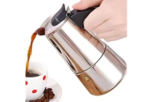 DeeKleen Stainless Steel Moka Pot Espresso Maker,Stovetop Moka Pot,Percolator Coffee Pot,Italian Coffee Maker,Cuban Café Brewing,Greca Coffee Maker (4 CUP)