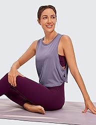 CRZ YOGA Pima Cotton Cropped Tank Tops for Women