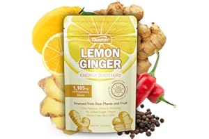 Talcufon Lemon Ginger Blend Superfood Powder with MCT Oil, Turmeric, Ginger, Ture Lemon Powder, Acacia Fiber, Cayenne, Black Pepper Powder All Natural, Caffeine-Free 3Oz (85G)