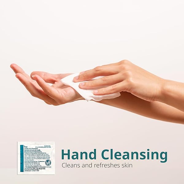 PDI CASTILE SOAP TOWELETTES, FACE AND HAND CLEANSING, 100 INDIVIDUALLY WRAPPED WIPES PER BOX