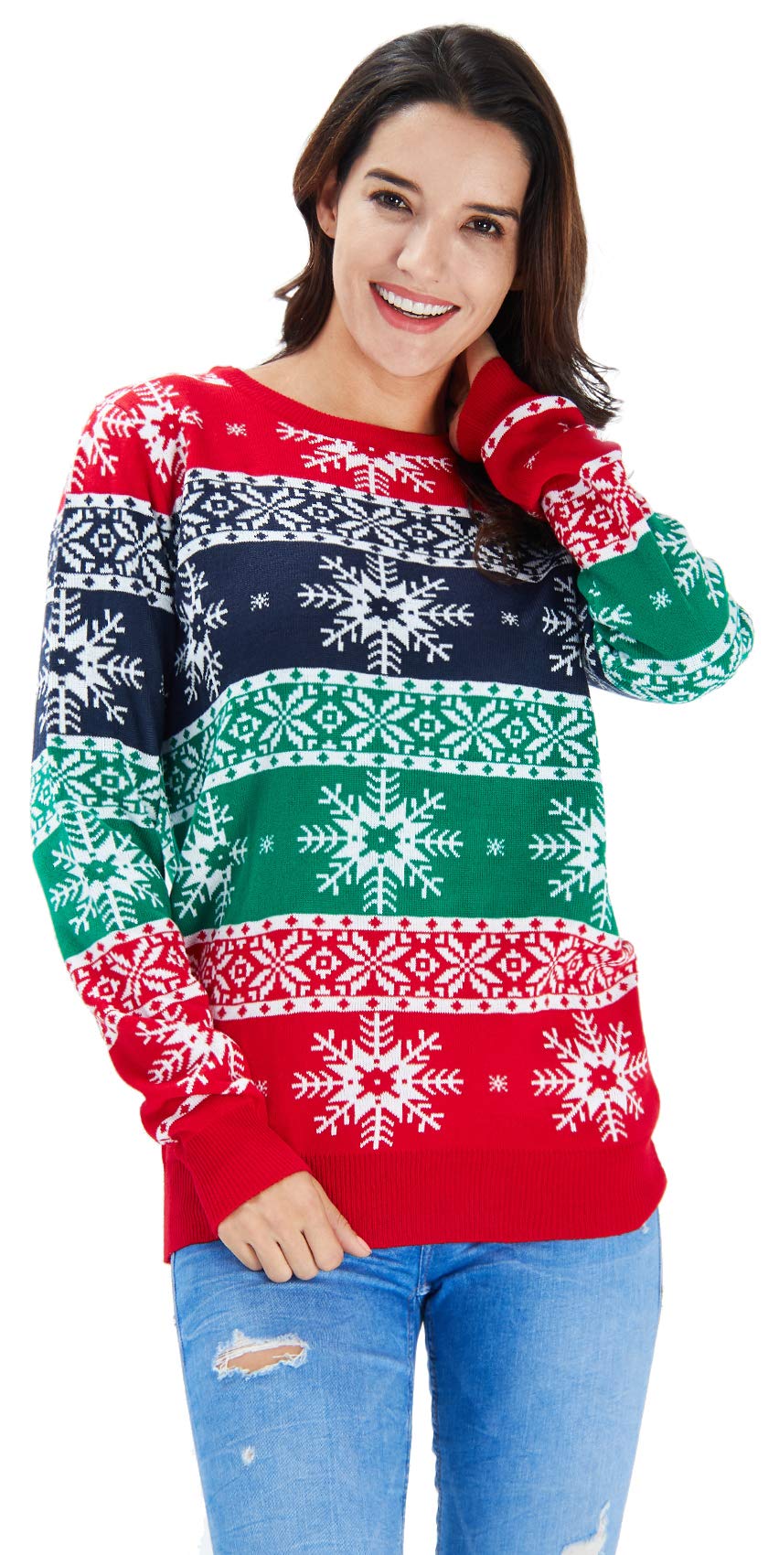 UNICOMIDEA Funny Christmas Jumpers Unisex 3D Xmas Graphic Design Ugly Xmas Pullover Sweater for Boy and Girls Green XX-Large