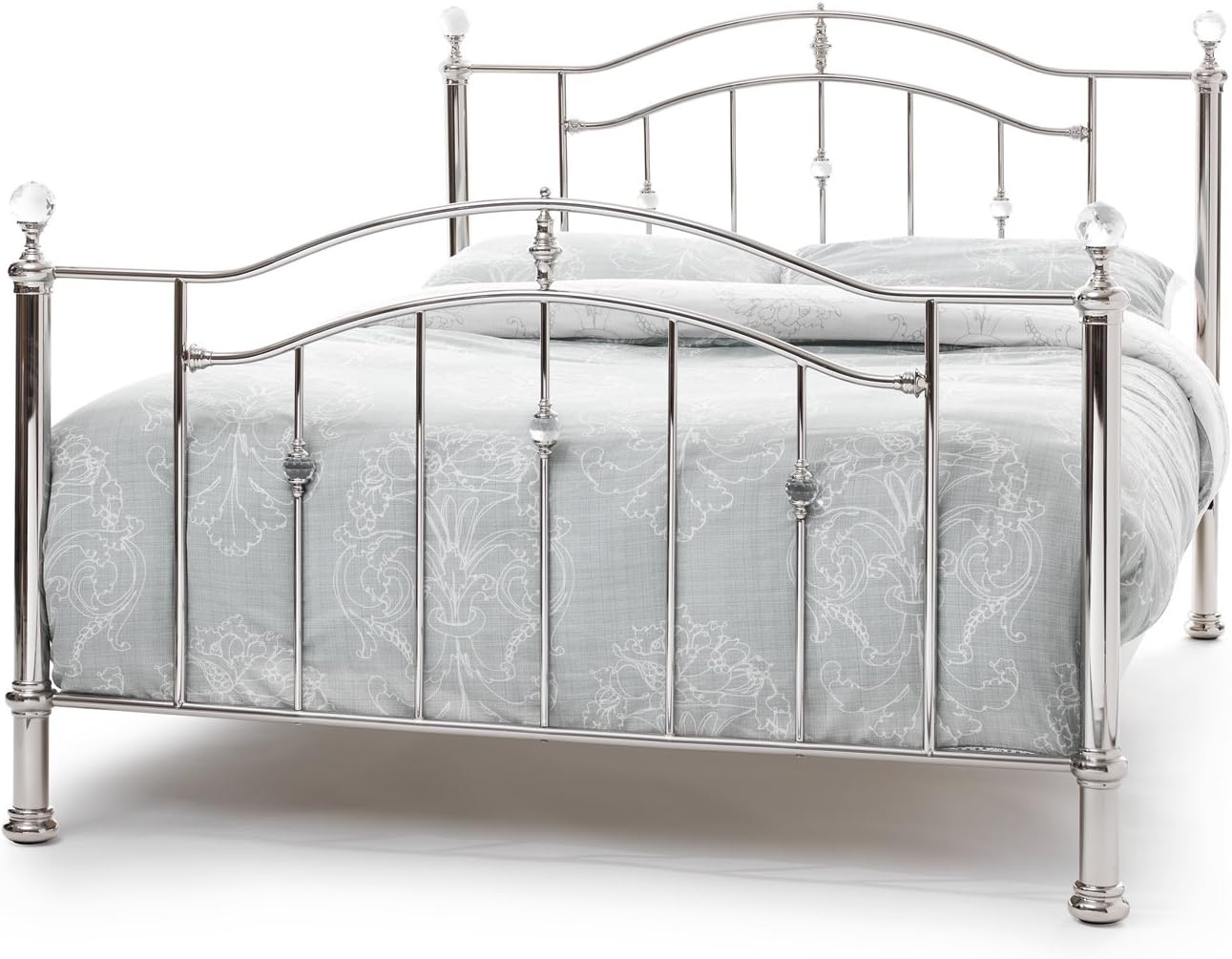 Serene Ashley Nickel Metal Bed Frame Superking Bed Frame 6FT Bed