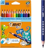 BIC Kids Evolution Triangle Coloured Pencils, 12 Pack, Easy Grip for Toddlers view 1