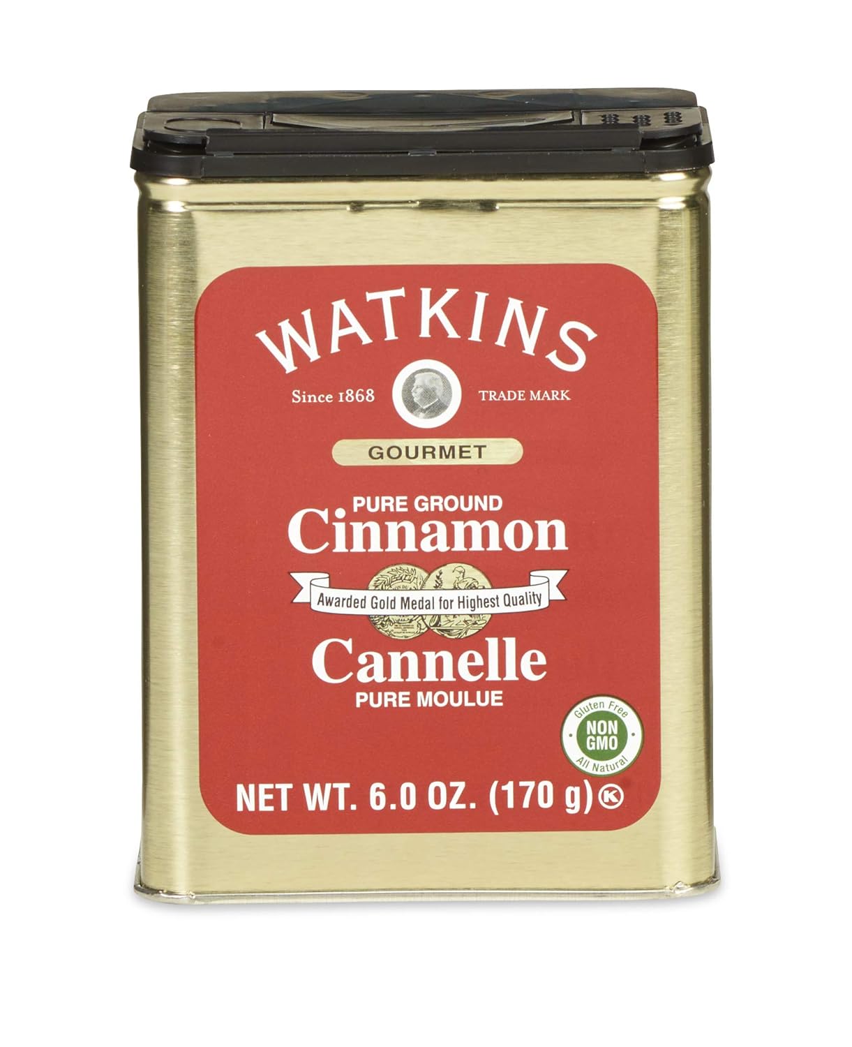 Watkins Gourmet Spice Tin, Pure Ground Cinnamon, 6 oz. Tin, 1-Count