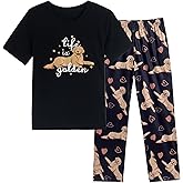 Vopmocld Kids Short Sleeve Long Pants Cartoon Cute 2PCS Sleepwear Casual Loungewear Unisex Child Size 6 Years to 14 Years
