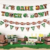 4 Sets Football Banner Sports Party Decorations, It's Game Day Touch Down Football Paper Garland for Sports Theme Birthday Game Time Tailgate Party Supplies