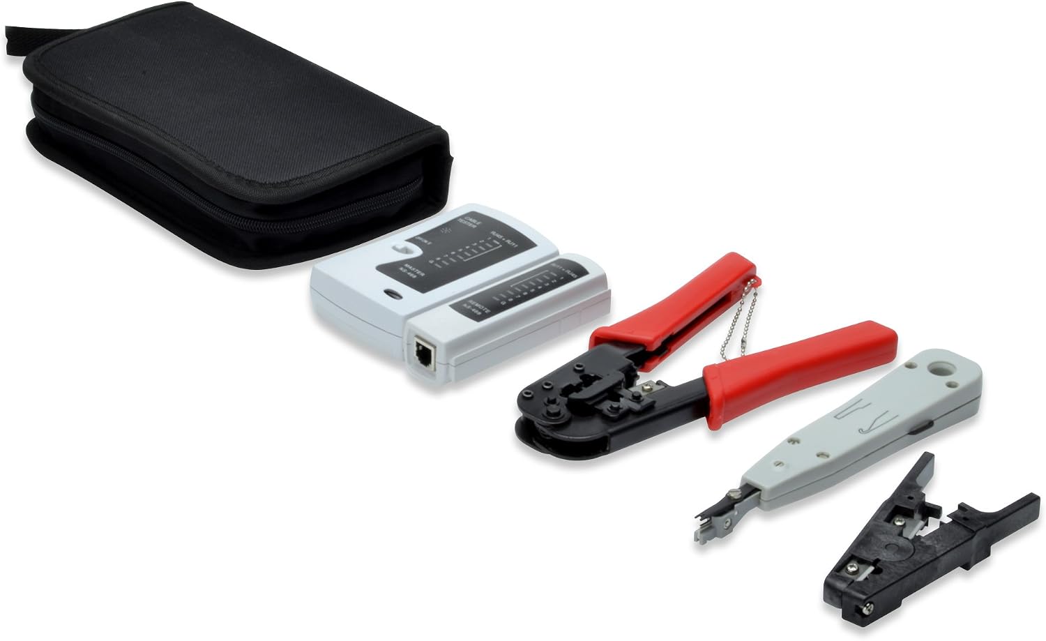 DIGITUS LAN Network Tool Set - Network Tester - Crimp Pliers - Cutting & Stripping Tool - LSA Insertion Tool - Image 3