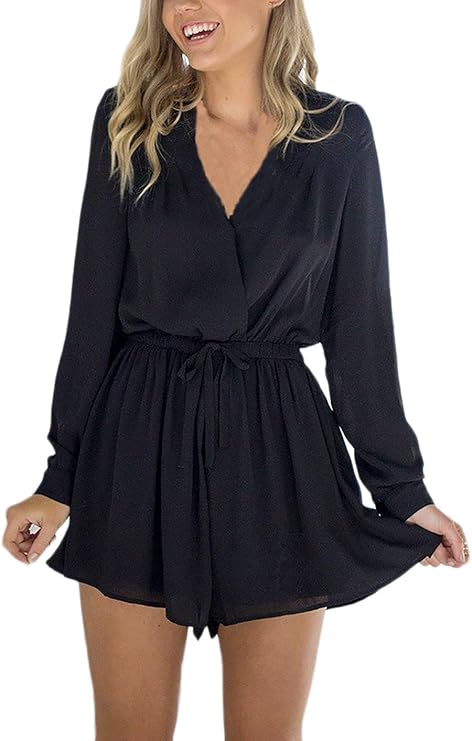 Damen Jumpsuit Elegant Kurz - Sommer Overall Für Festivals & Hochzeiten Mit Weiten Beinen