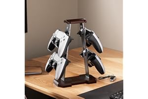 CUIWHRL Gaming Controller Holder Wood Headphone Stand for Desk (Wood color1)