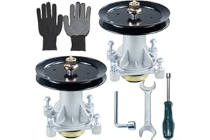 BOSFLAG 2 Pack Pre-Greased 587819701 Spindle Assembly with 195945 Pulley Replaces Husqvarna 532187292 532187281 532125907 532192870 532192872 587253301 587125401 Craftsman 187292 192870 187281 192872