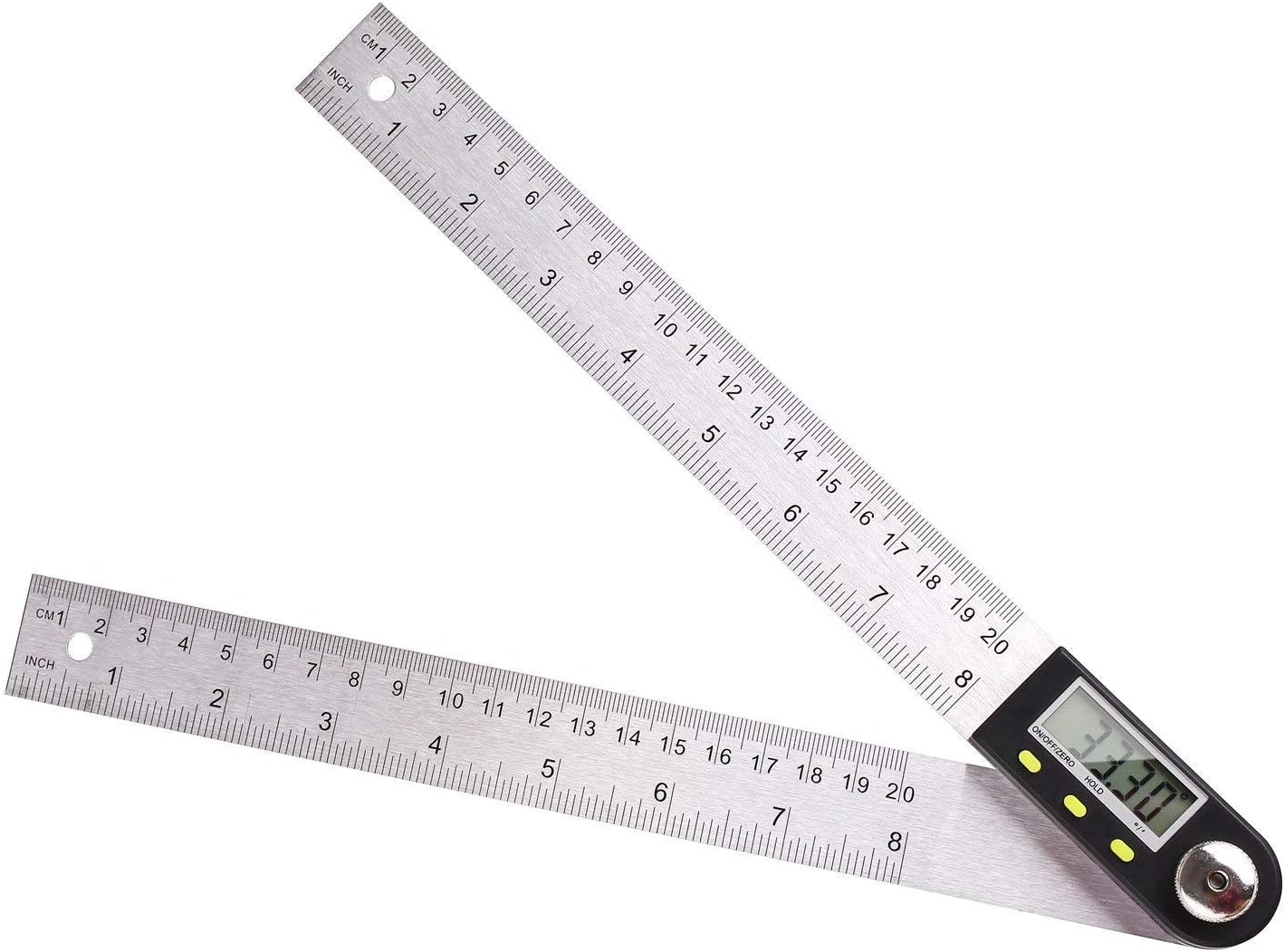 FIXKIT Digitaler Winkelmesser mit LCD-Anzeige aus Edelstahl, Länge:200mm, 360° Winkel messen, ideal für Handwerker und Heimwerker