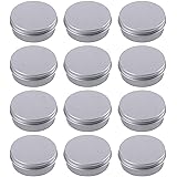 Hulless 1 Ounce Aluminum Tin Jar Refillable Containers 30ml Aluminum Screw Lid Round Tin Container Bottle for Cosmetic ,Lip B