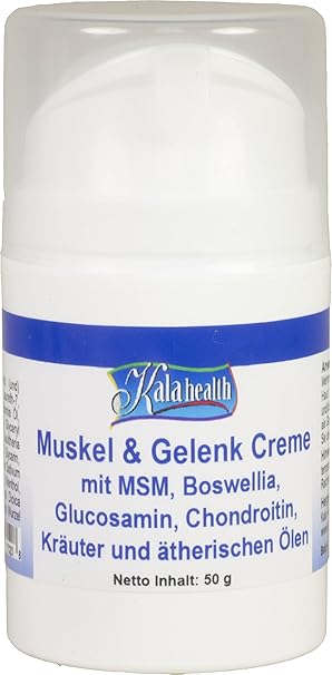 Kala Health Muskel & Gelenk Creme - MSM Creme - MSM Salbe mit Cetyl Myristoleat - Natürliche Topical Muskel & Gelenk Creme - 