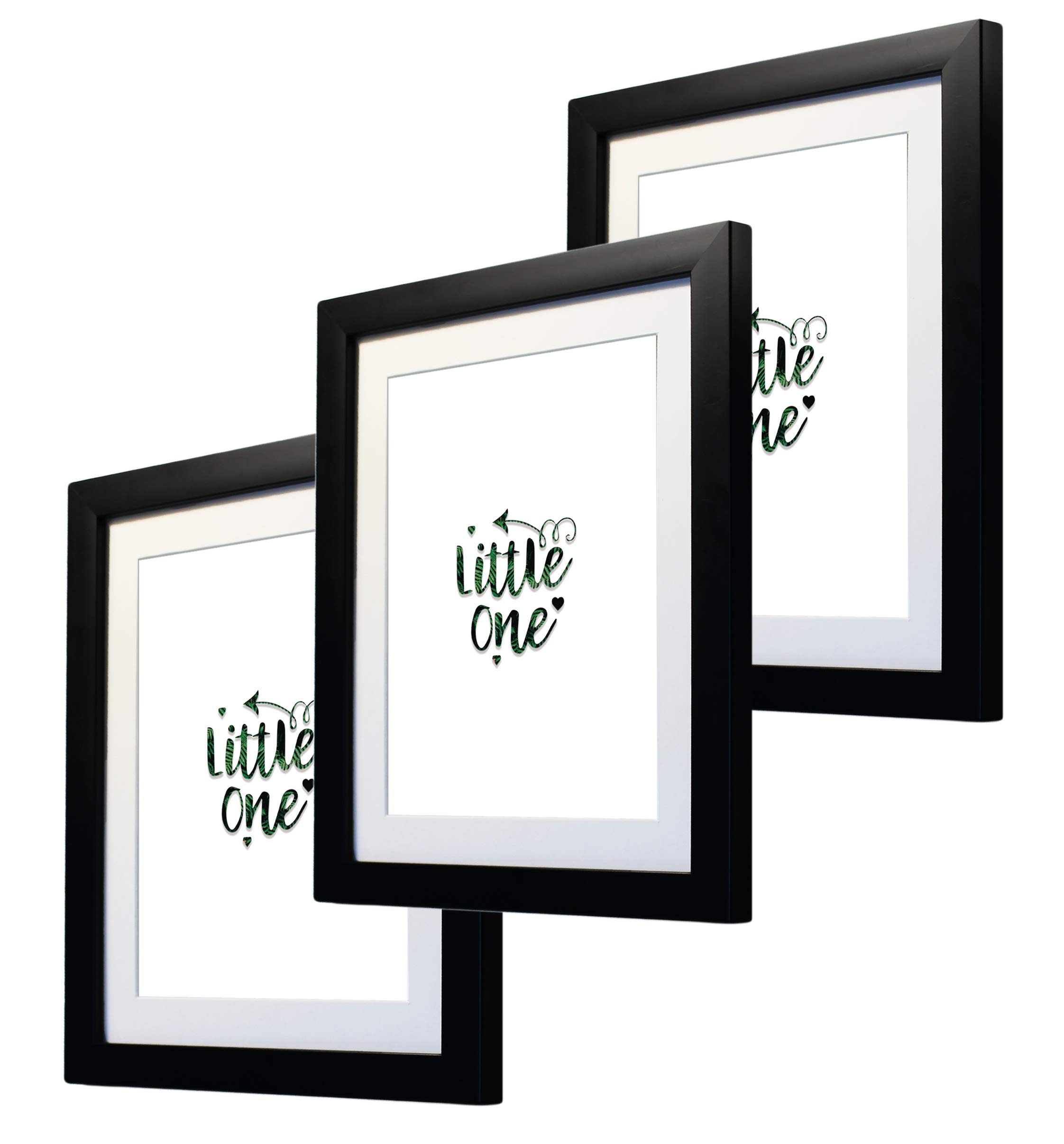 8 by 10 Picture Frame with Mat Glass Front Made to Display Pictures 6x8