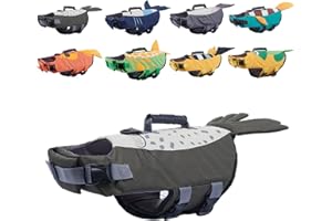 Gyuzh Dog Life Jacket for Swimming,Dog Life Vest for Swimming Boating,Dog Flotation Vest Hign Buoyancy,Shark Dog Swim Safety Vest,Dog Life Jacket with Rescue Handle for Small Medium Large Dogs