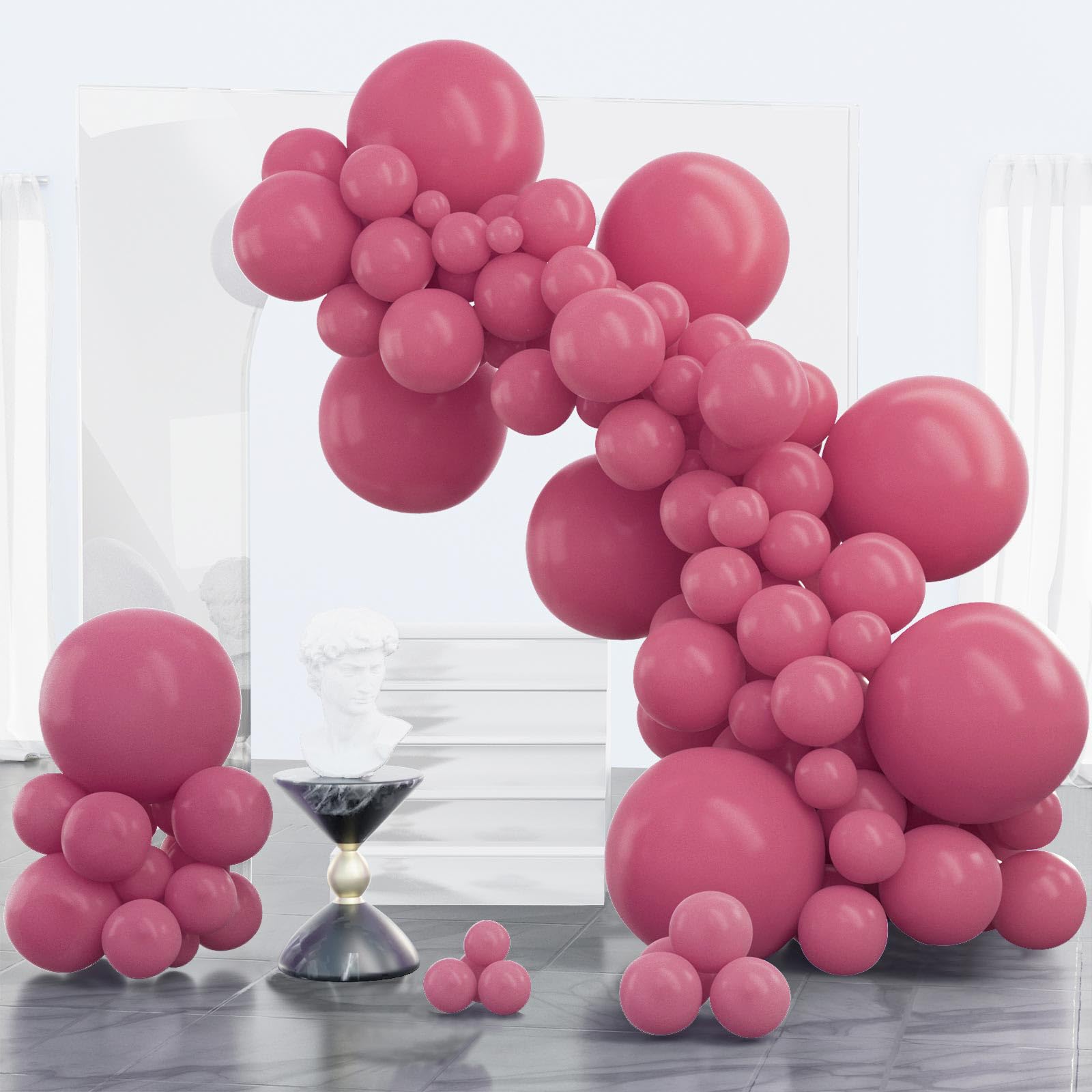 Photo 1 of PartyWoo Mauve Boho Balloons 100 pcs Different Sizes of 18 12 10 5 Inch Dusty Pink Balloon Arch Kit Garland for Baby Shower Bridal Shower Princess Wedding Birthday Party Decorations Pink-F02