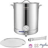 VEVOR Brew Kettle 16 Gal, Brewing Pot Stainless Steel, Brew Kettle Pot for Beer Brewing with Filter&amp;Filter Tray, Tri Ply Bottom for Beer