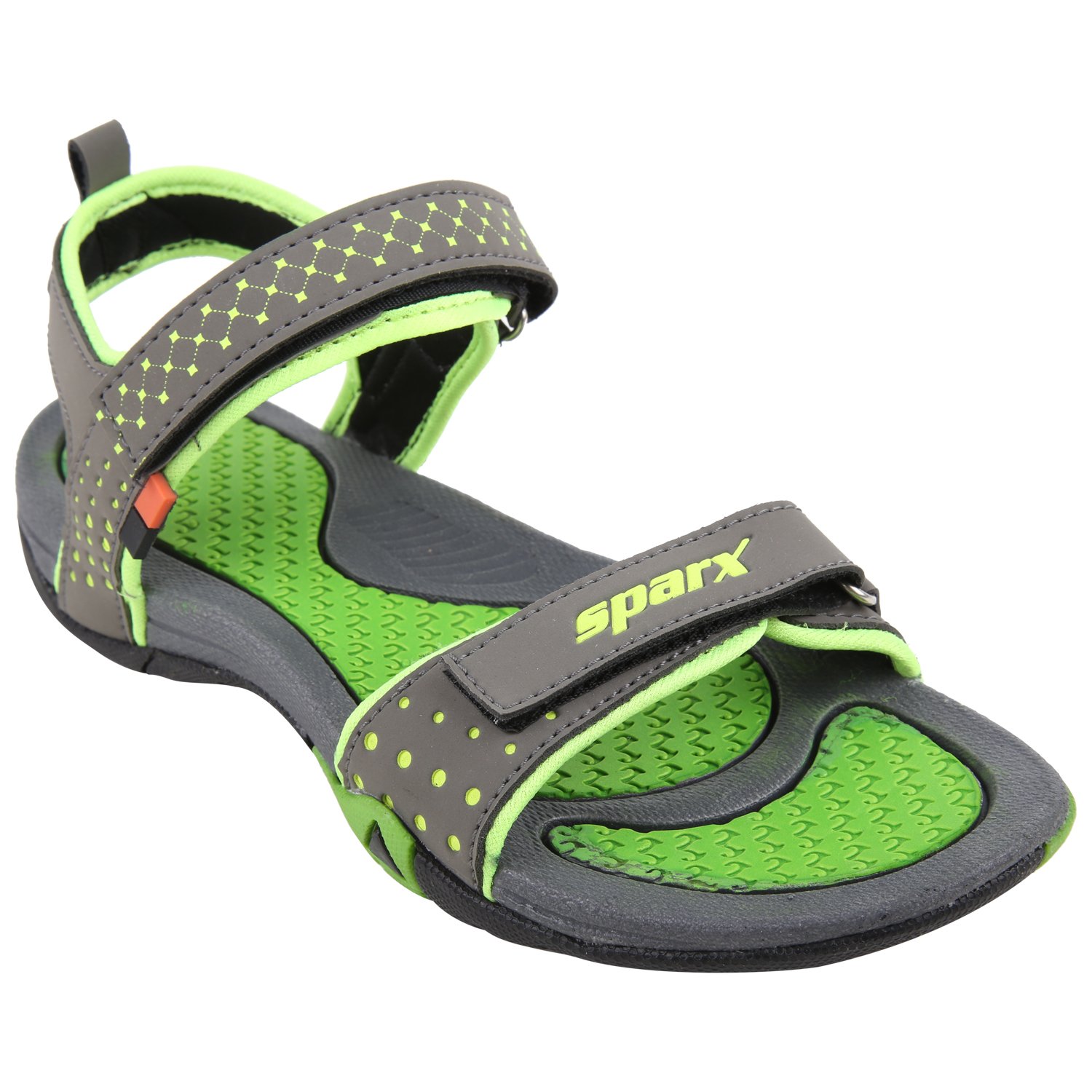 sparx women's ss0803l3 series dark grey fluorescent green synthetic casual floater sandals