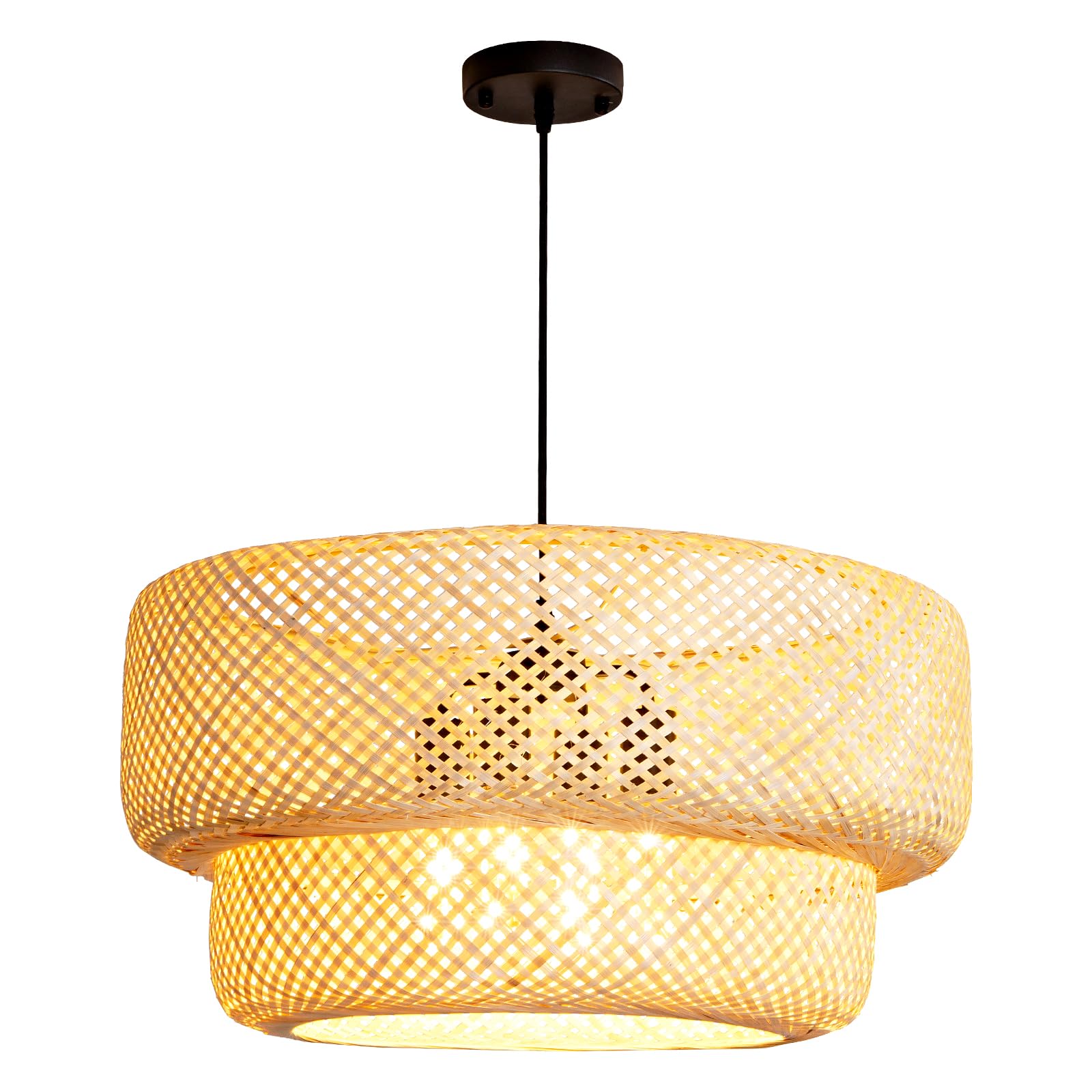 Teru Ji Kaikang 23.62" Bamboo Pendant Light,4-Light