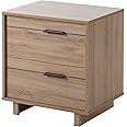 South Shore Fynn 2-Drawer Nightstand, 0, 16.5"D x 21.06"W x 23.06"H, Rustic Oak